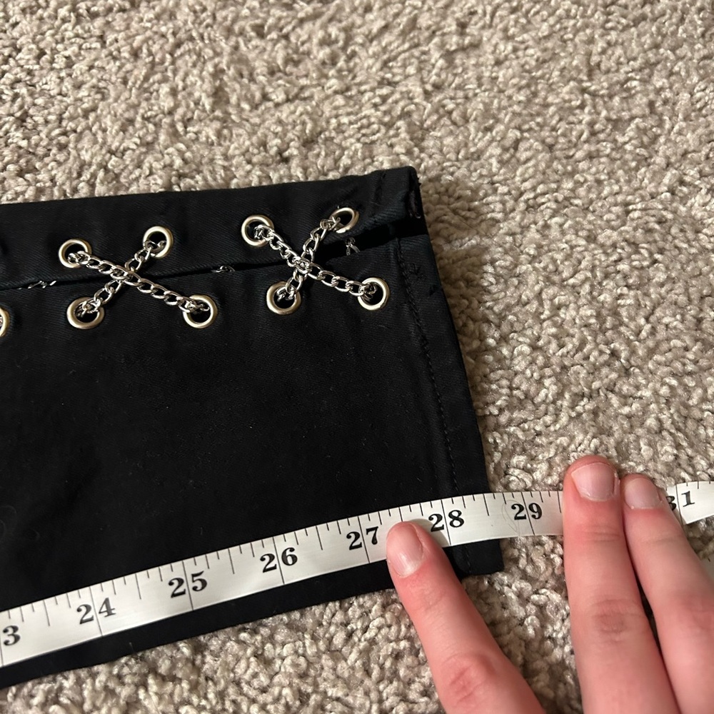 Good American Black Skinny Jeans with Silver Eyelet Lace-Up Detail - Picture 3 of 7
